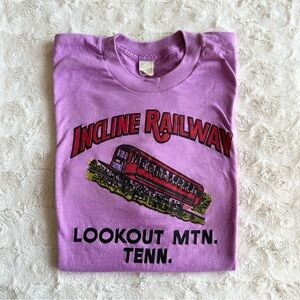 Vintage Incline Railway Shirt Tee Womens XL Purple Lookout Mountain Tennessee